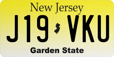 NJ license plate J19VKU