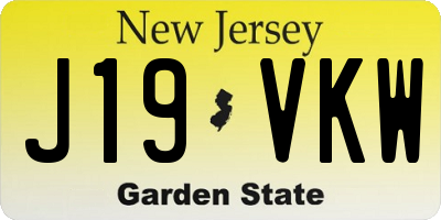 NJ license plate J19VKW