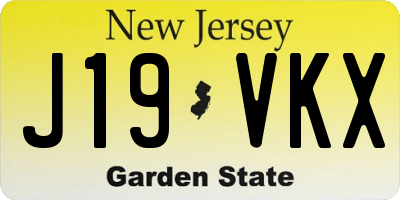 NJ license plate J19VKX