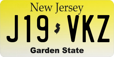 NJ license plate J19VKZ