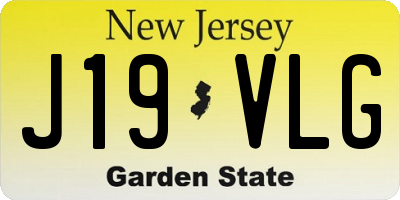 NJ license plate J19VLG
