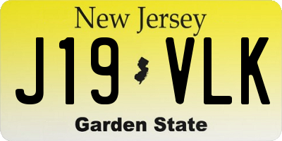 NJ license plate J19VLK