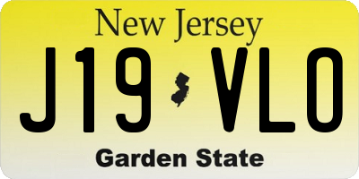 NJ license plate J19VLO