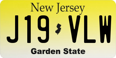 NJ license plate J19VLW
