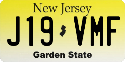 NJ license plate J19VMF