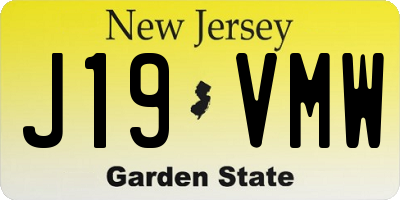 NJ license plate J19VMW