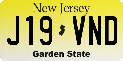 NJ license plate J19VND