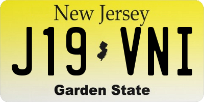 NJ license plate J19VNI