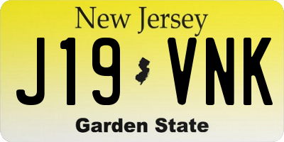 NJ license plate J19VNK