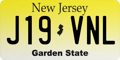 NJ license plate J19VNL