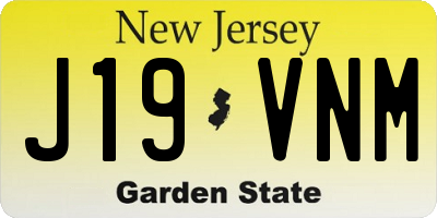 NJ license plate J19VNM