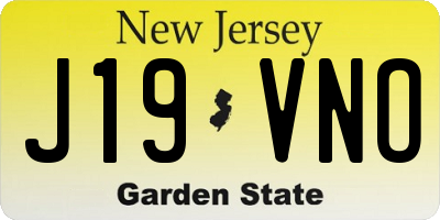 NJ license plate J19VNO