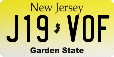NJ license plate J19VOF