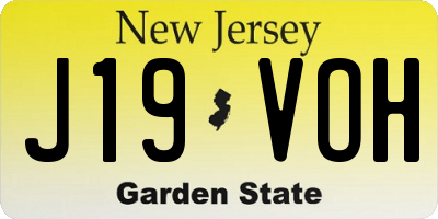 NJ license plate J19VOH