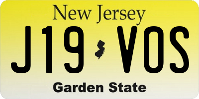 NJ license plate J19VOS