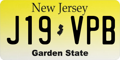 NJ license plate J19VPB