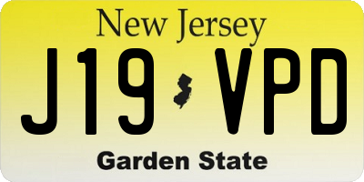 NJ license plate J19VPD