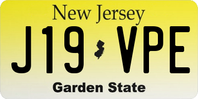 NJ license plate J19VPE
