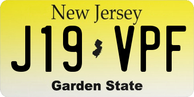 NJ license plate J19VPF