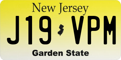 NJ license plate J19VPM