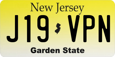 NJ license plate J19VPN