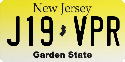 NJ license plate J19VPR