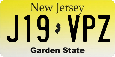 NJ license plate J19VPZ