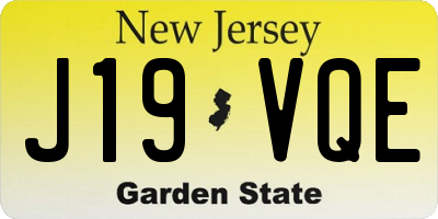 NJ license plate J19VQE
