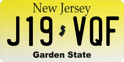 NJ license plate J19VQF