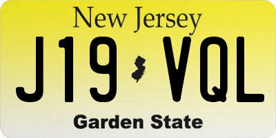NJ license plate J19VQL