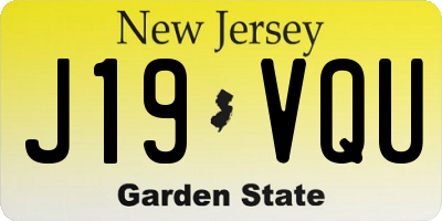 NJ license plate J19VQU