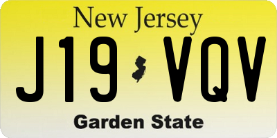 NJ license plate J19VQV