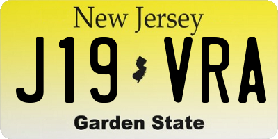 NJ license plate J19VRA