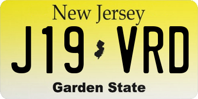 NJ license plate J19VRD