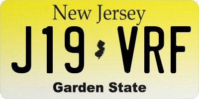 NJ license plate J19VRF