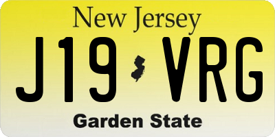 NJ license plate J19VRG