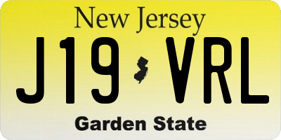 NJ license plate J19VRL