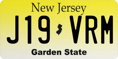 NJ license plate J19VRM