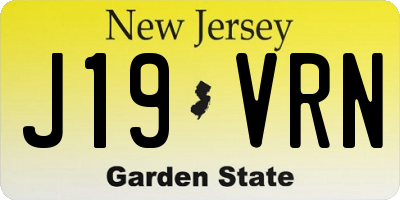 NJ license plate J19VRN