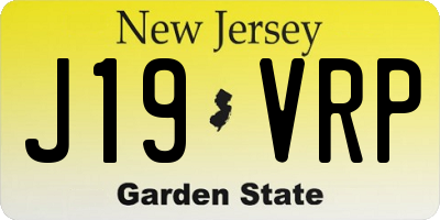 NJ license plate J19VRP