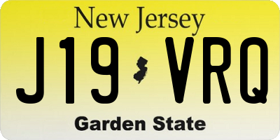 NJ license plate J19VRQ