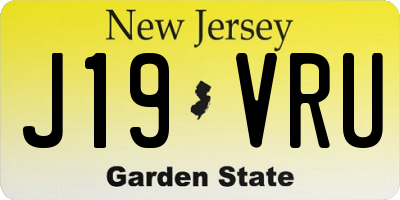 NJ license plate J19VRU