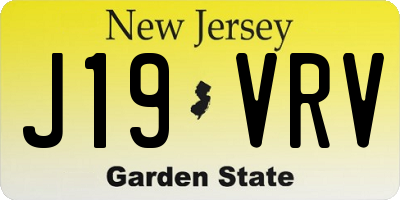 NJ license plate J19VRV