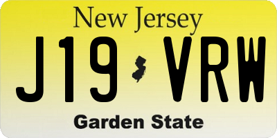 NJ license plate J19VRW
