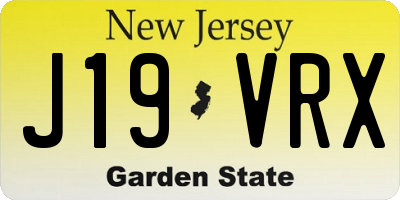 NJ license plate J19VRX