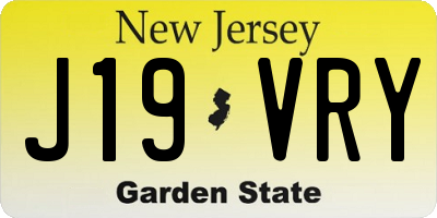 NJ license plate J19VRY