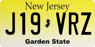 NJ license plate J19VRZ