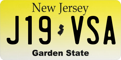 NJ license plate J19VSA