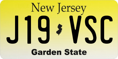 NJ license plate J19VSC