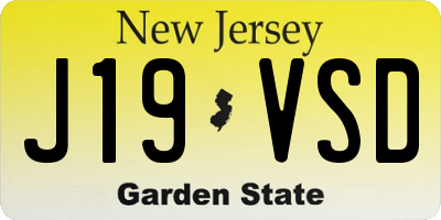 NJ license plate J19VSD